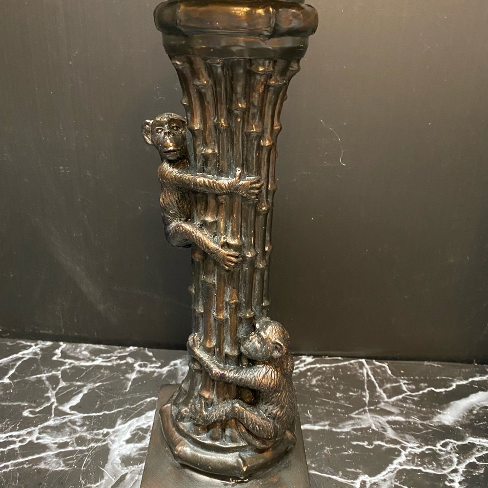 Candelabra Bamboo Monkey Pillar Holder